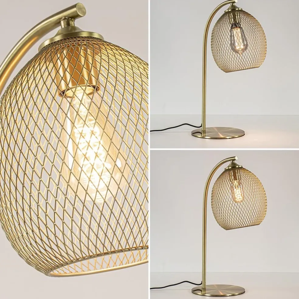 Clearance Straluma Light and Living tafellamp Moroc goud metaal