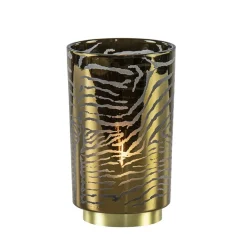 Fashion Straluma Light and living tafellamp grijs goud op batterijen Zebra
