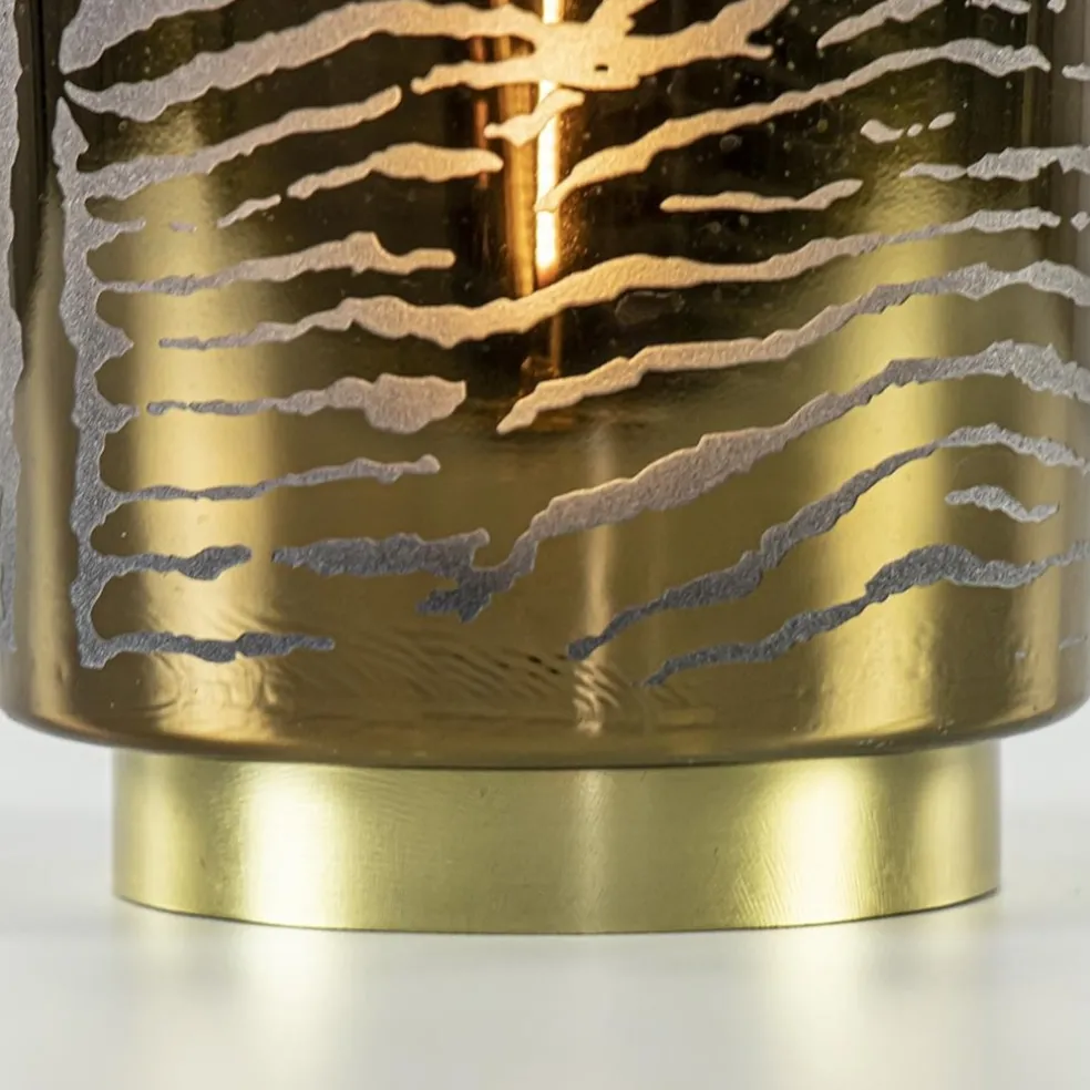 Fashion Straluma Light and living tafellamp grijs goud op batterijen Zebra