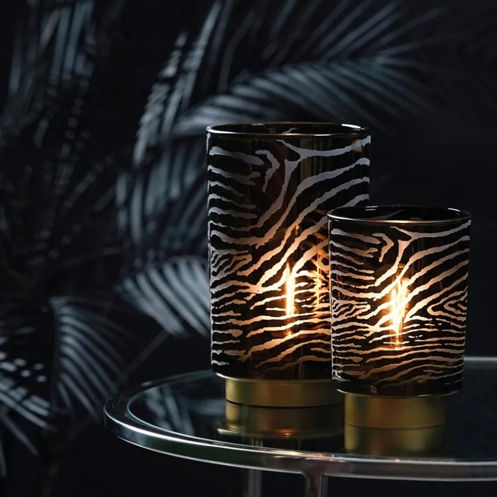 Fashion Straluma Light and living tafellamp grijs goud op batterijen Zebra