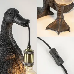 Shop Straluma Light and Living tafellamp Duck mat zwart met brons