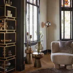 New Straluma Light and Living vloerlamp Medina goud met smoke glas