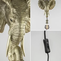Online Straluma Light and Living wandlamp Elephant licht goud