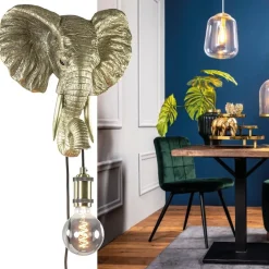 Online Straluma Light and Living wandlamp Elephant licht goud