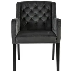 Best Straluma Luxe armstoel velvet mid grey met zwarte eiken poot