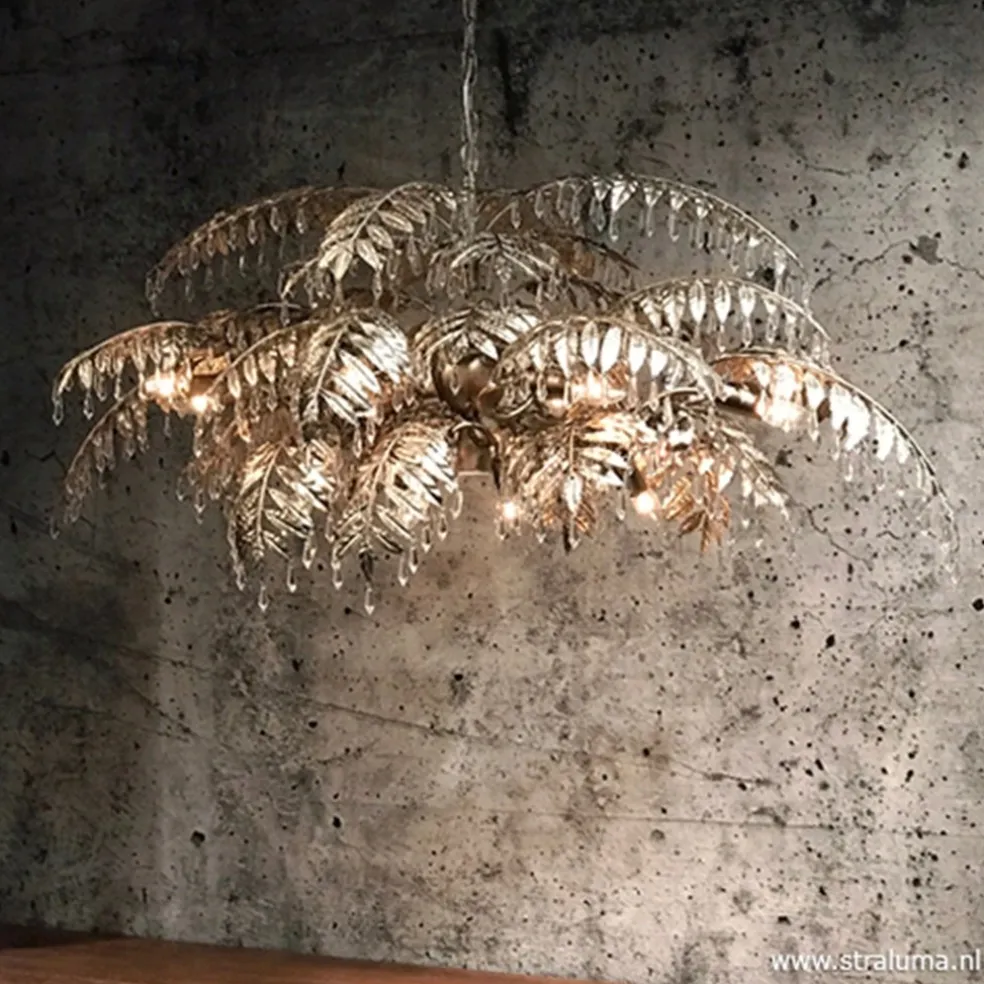 Cheap Straluma Luxe eettafelhanglamp palm oud zilver
