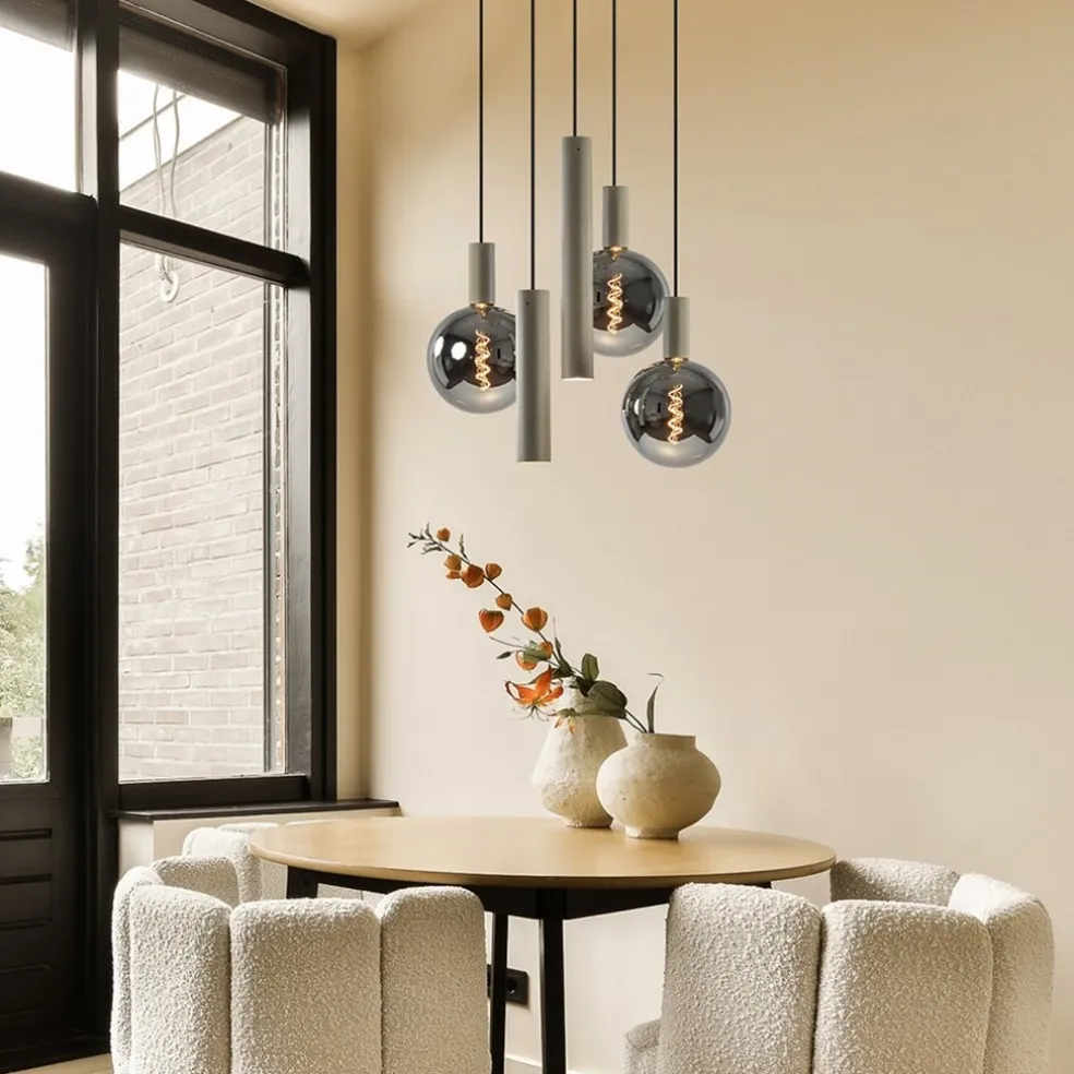 Store Straluma Luxe hanglamp 5-lichts rond quartz