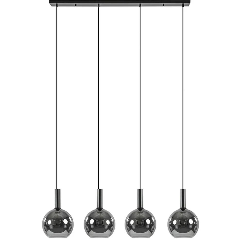 Fashion Straluma Luxe 4-lichts eettafelhanglamp met smoke glazen bollen