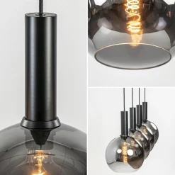 Fashion Straluma Luxe 4-lichts eettafelhanglamp met smoke glazen bollen
