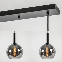 Fashion Straluma Luxe 4-lichts eettafelhanglamp met smoke glazen bollen