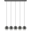 Outlet Straluma Luxe 5-lichts eettafelhanglamp smoke glas met verloop