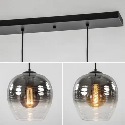Outlet Straluma Luxe 5-lichts eettafelhanglamp smoke glas met verloop