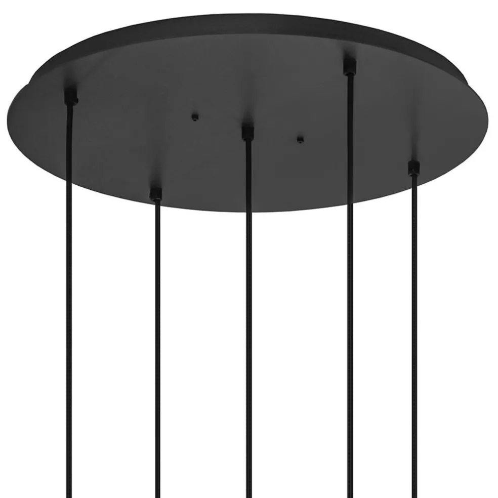 Clearance Straluma Luxe 5-lichts hanglamp mat zwart E27+GU10 rond
