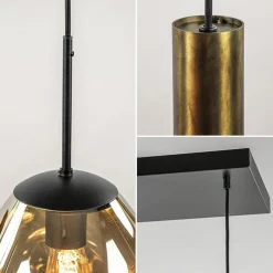 Clearance Straluma Luxe 6-lichts hanglamp met goud glas en cilinders