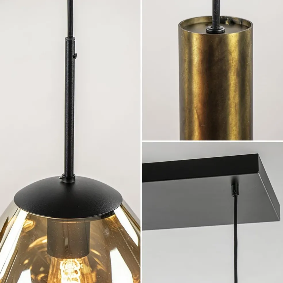 Clearance Straluma Luxe 6-lichts hanglamp met goud glas en cilinders