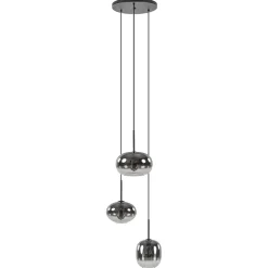 Cheap Straluma Luxe 3-lichts hanglamp rond met smoke glazen kappen