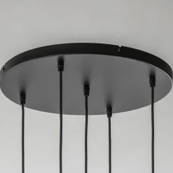 Online Straluma Luxe 5-lichts videlamp messing met amber glazen bollen