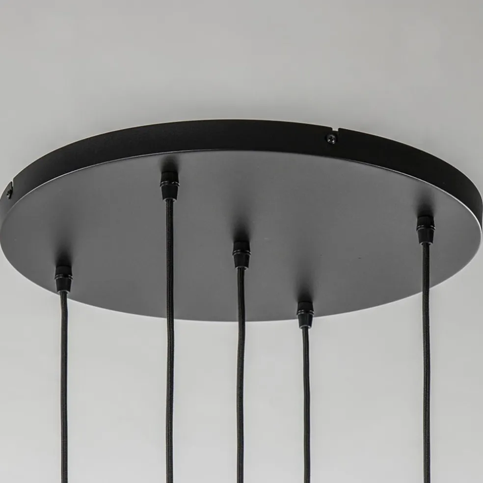 Online Straluma Luxe 5-lichts videlamp messing met amber glazen bollen
