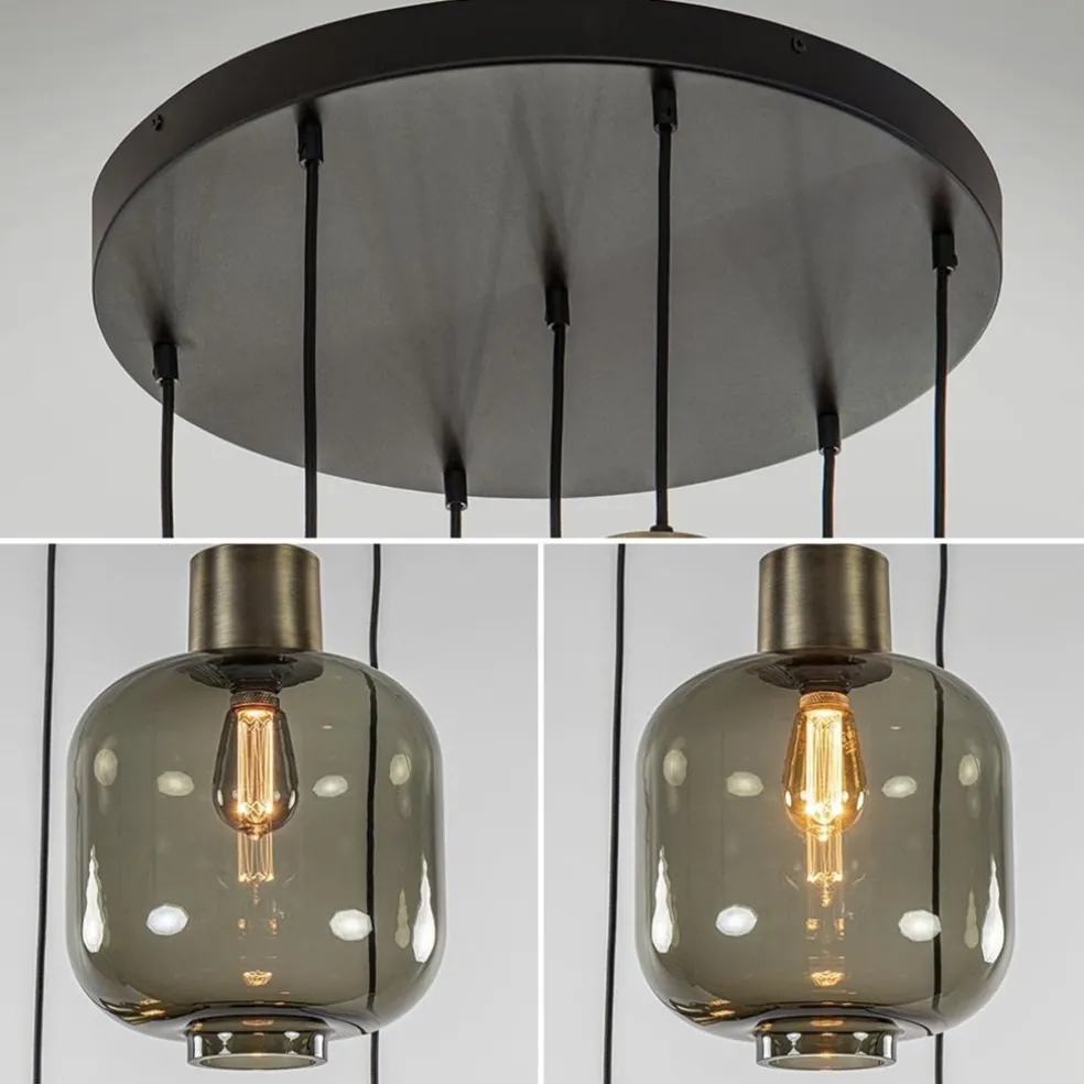 Cheap Straluma Luxe 7-lichts videlamp zwart/brons met smoke glas