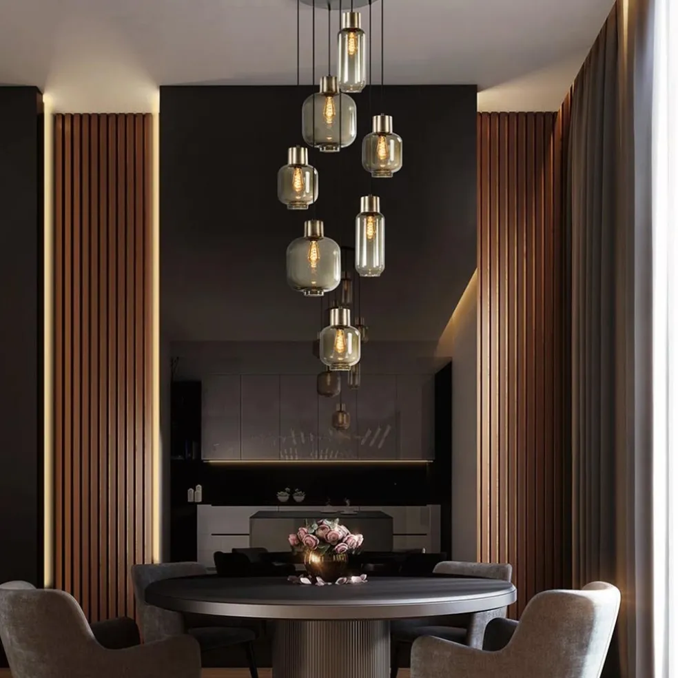 Cheap Straluma Luxe 7-lichts videlamp zwart/brons met smoke glas
