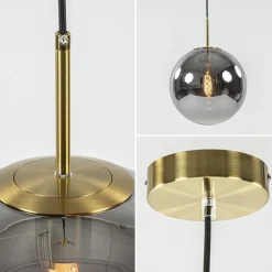 Cheap Straluma Luxe Light and Living hanglamp Medina brons met smoke glas