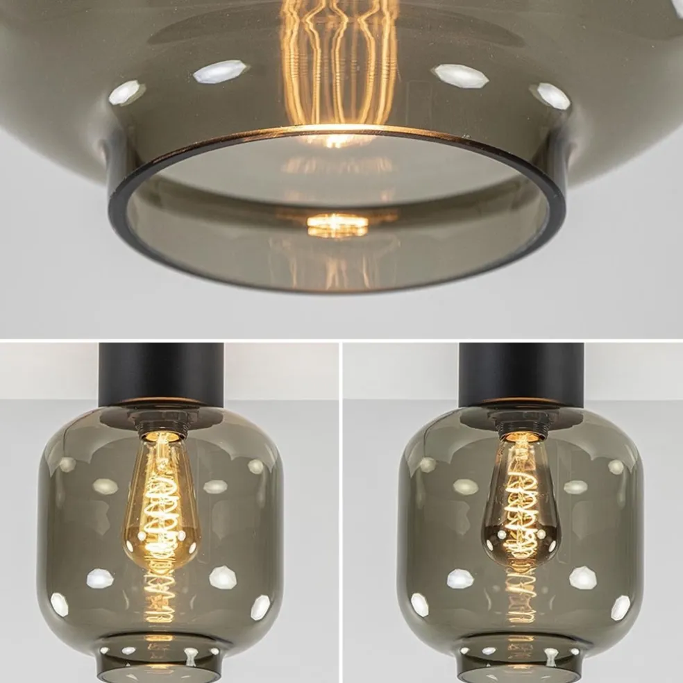 Best Sale Straluma Luxe plafondlamp met zwart glas
