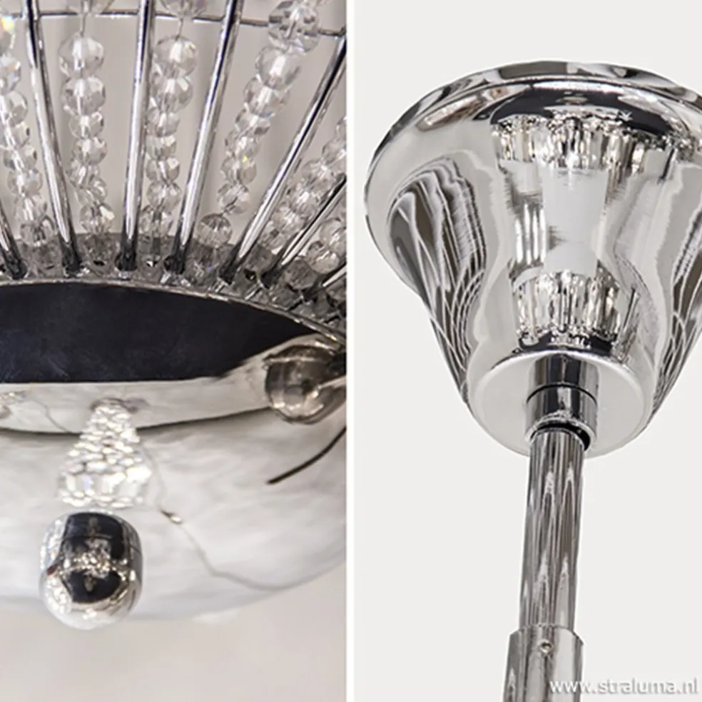 Sale Straluma Luxe ronde hanglamp kristal met chroom