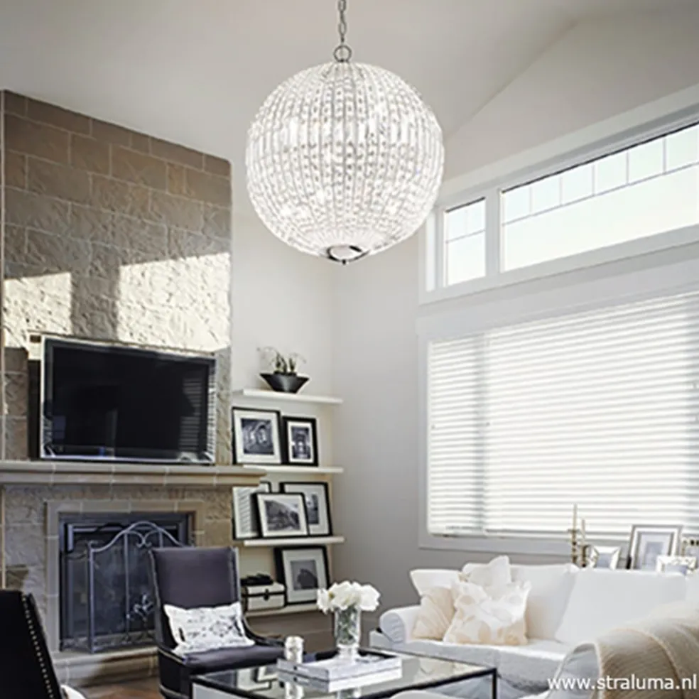 Sale Straluma Luxe ronde hanglamp kristal met chroom