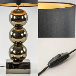 Clearance Straluma Luxe tafellamp goud inclusief kap zwart/goud