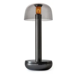Outlet Straluma Luxe tafellamp op batterij dimbaar titanium/smoke
