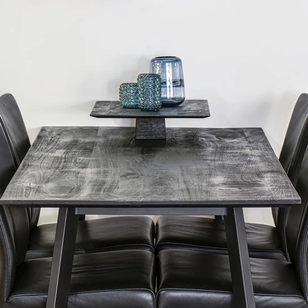 Clearance Straluma Mango houten eettafel 140x80 cm zwart
