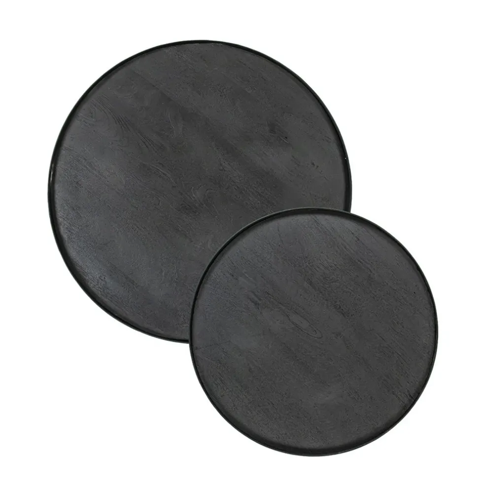 Discount Straluma Mango houten koffietafel set van 2 zwart