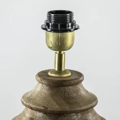 New Straluma Massief houten lampvoet Milazzo met bronzen fitting