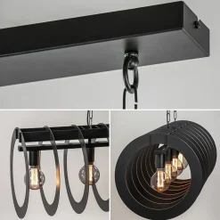 New Straluma Mat zwart metalen hanglamp Rings