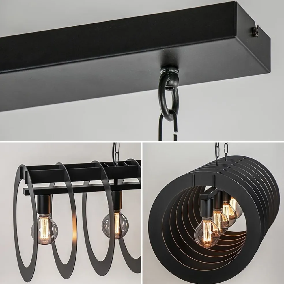 New Straluma Mat zwart metalen hanglamp Rings