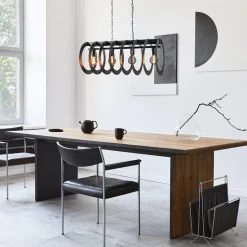 New Straluma Mat zwart metalen hanglamp Rings