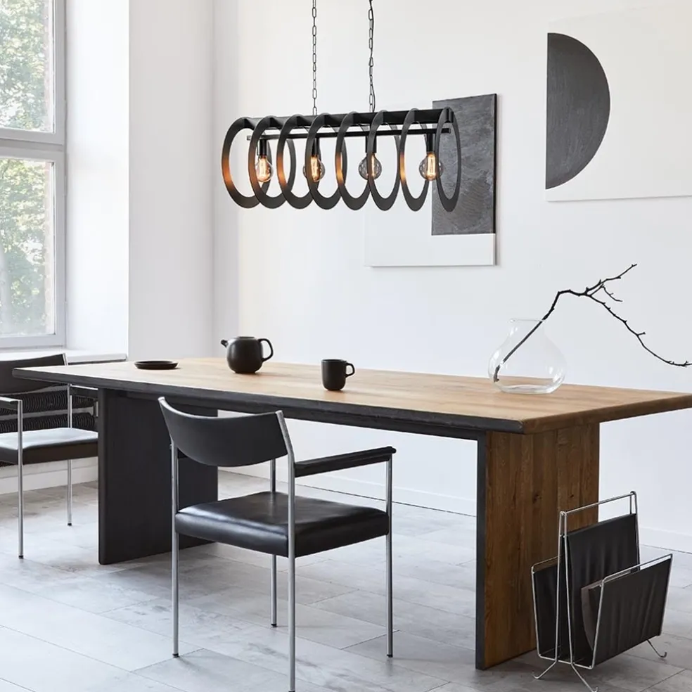 New Straluma Mat zwart metalen hanglamp Rings