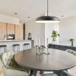 Fashion Straluma Mat zwarte hanglamp koepel met witte kap