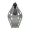 Fashion Straluma Mat zwarte hanglamp met smoke glas ruit