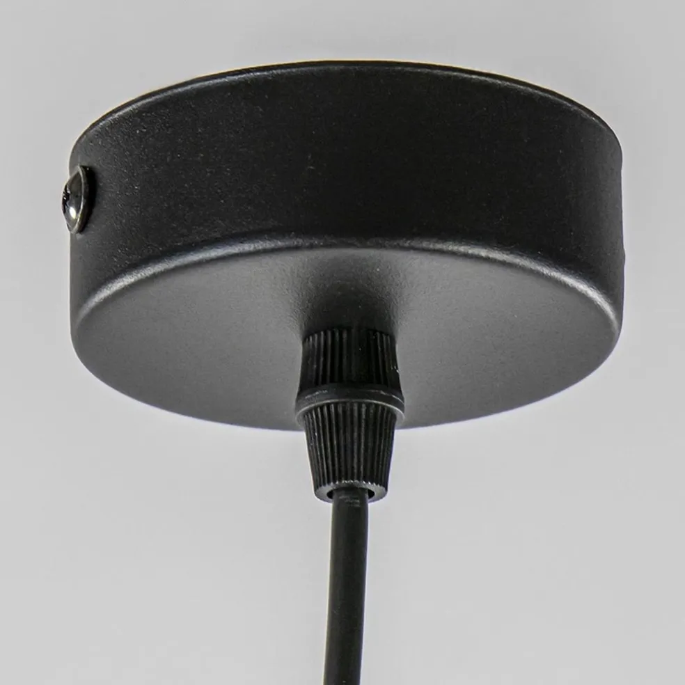 Fashion Straluma Mat zwarte hanglamp met smoke glas ruit