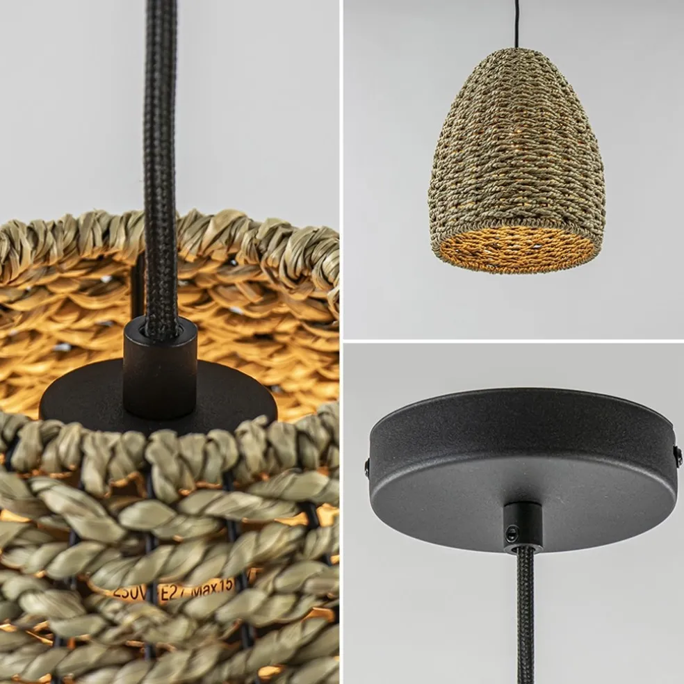 New Straluma Mat zwarte hanglamp met touw