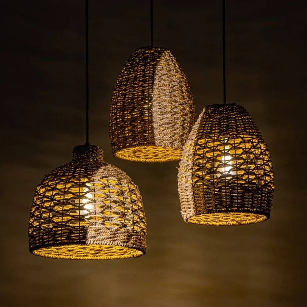 New Straluma Mat zwarte hanglamp met touw