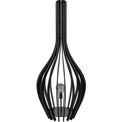 Cheap Straluma Mat zwarte houten vloerlamp kegel groot