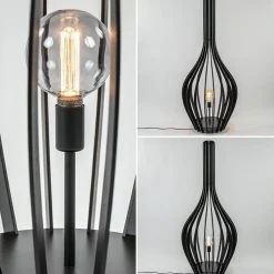 Cheap Straluma Mat zwarte houten vloerlamp kegel groot