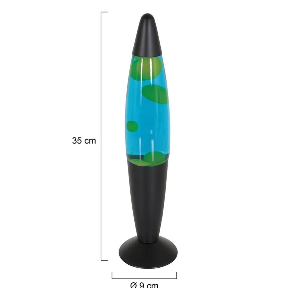 Flash Sale Straluma Mat zwarte lavalamp met blauw water en groene vlekken
