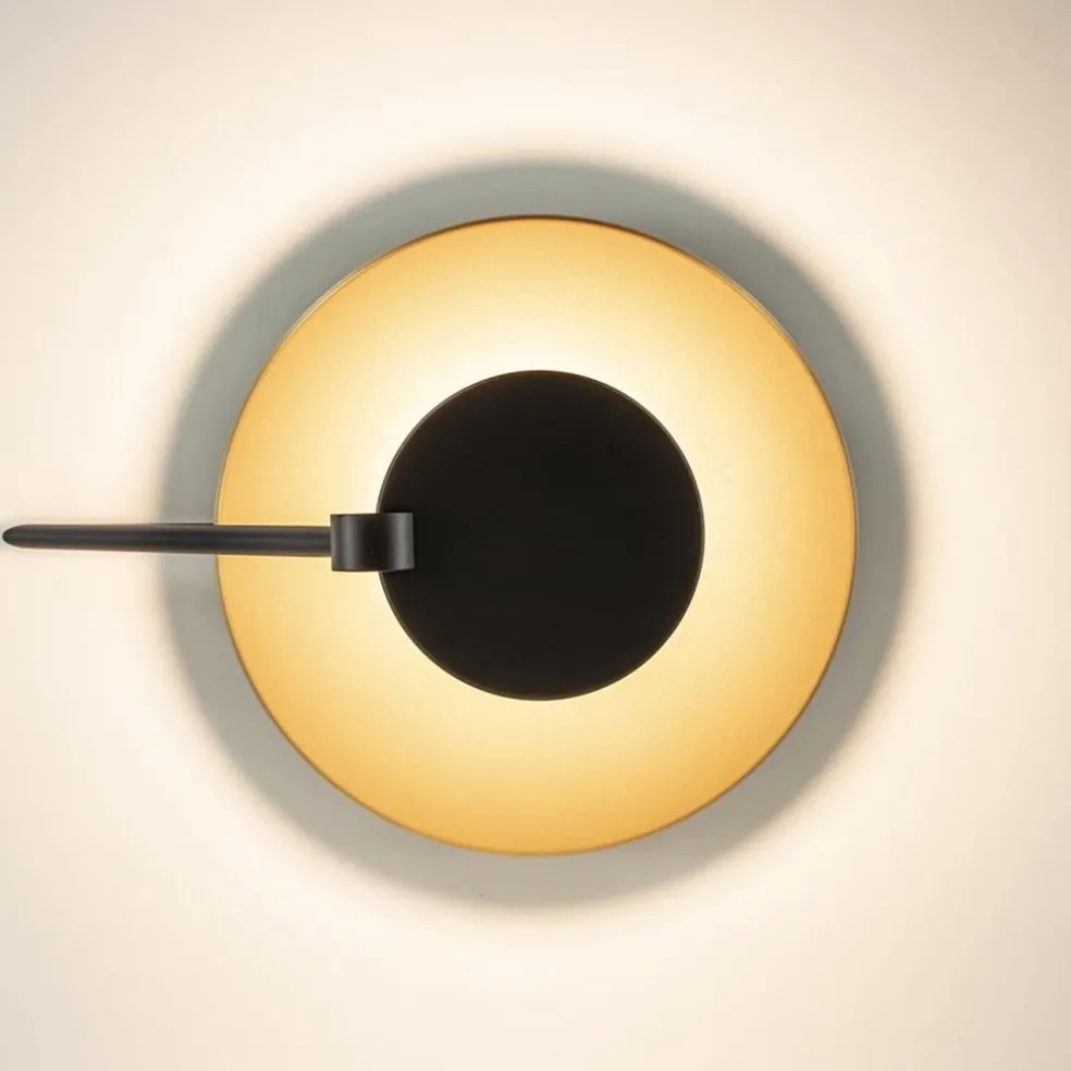 Discount Straluma Mat zwarte LED plafondlamp met goud