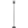 Shop Straluma Mat zwarte LED vloerlamp met glazen kap helder/titanium