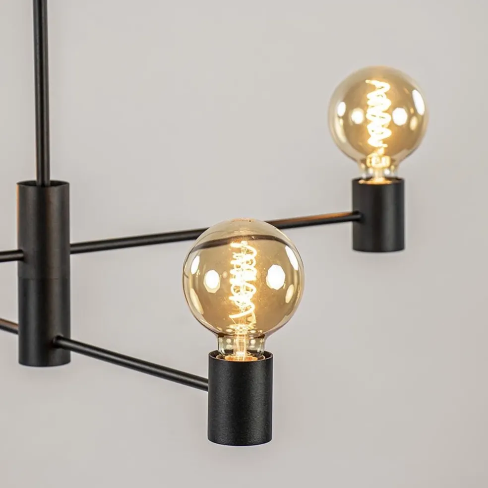 Fashion Straluma Mat zwarte 4-lichts hanglamp