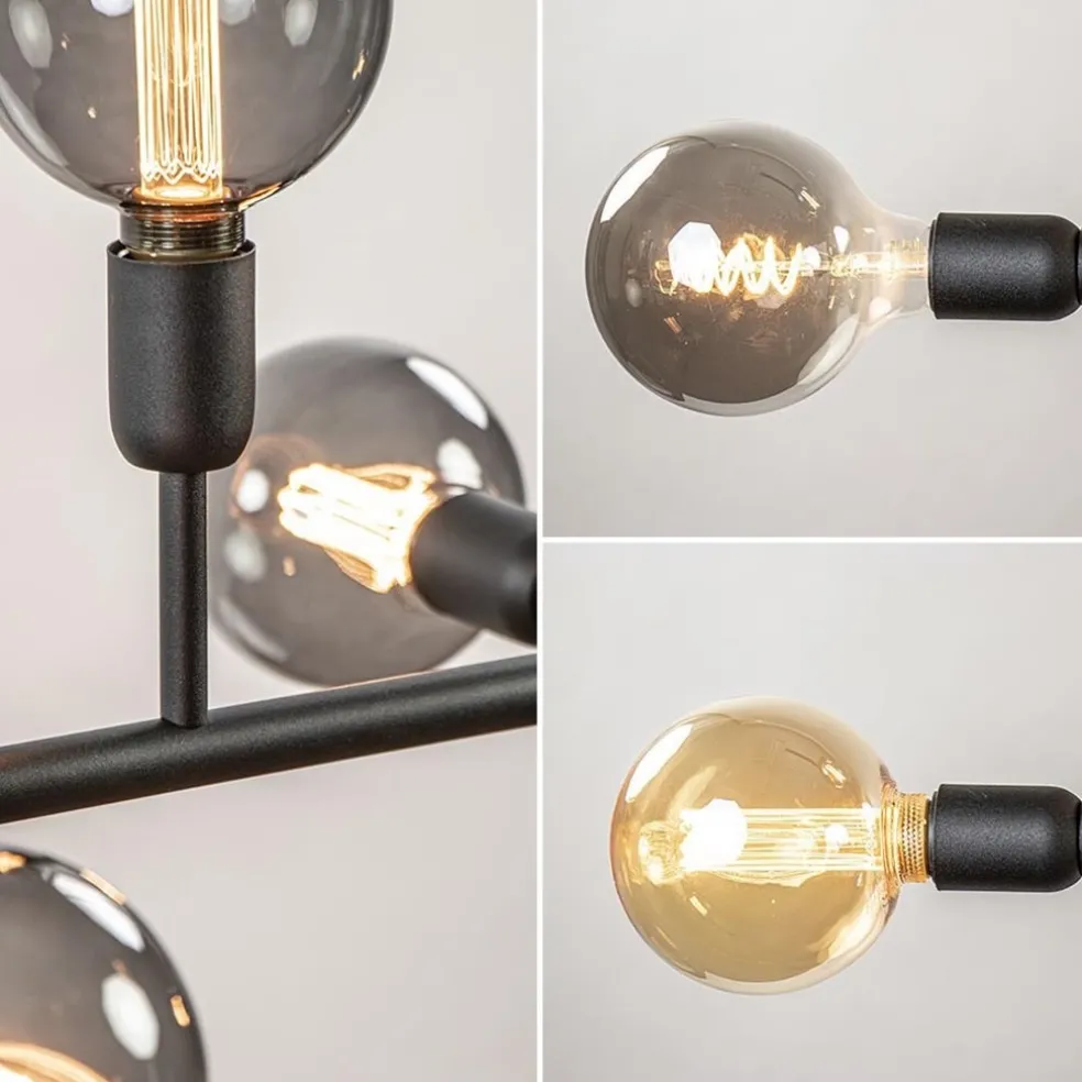 Store Straluma Mat zwarte 6-lichts hanglamp exclusief lichtbronnen