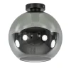 Discount Straluma Mat zwarte plafondlamp met smoke glazen bol 30 cm